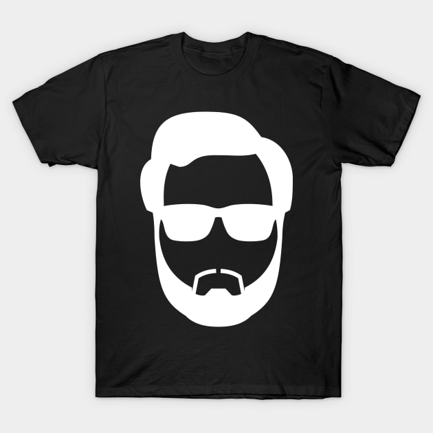 White hair man with white glasses T-Shirt by AdiDsgn